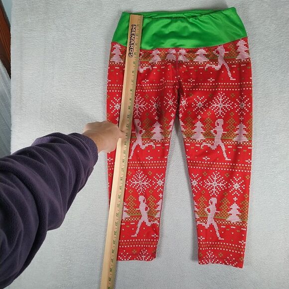 Gone For a Run Women's Running Capris Leggings Small Holiday Cross Stitch - Picture 3 of 10